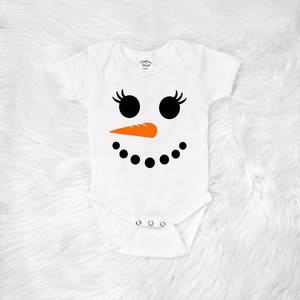 Snowman Face Bodysuit, Baby Girl, Baby Boy, Baby Christmas Shirt, Snowman Christmas Shirt,