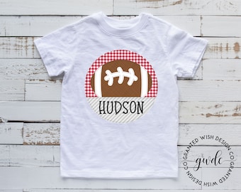 Boys Football Shirt, Football Shirt, Personalized Children's Football Shirt, Alabama Shirt, Faux Applique, Faux Applique Shirt