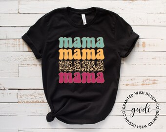 Retro Mama Tshirt, Stacked Mama, Mama Shirt, Mama Tshirt, Retro Mama T-Shirt, Retro Mom Shirt, Mom Life Shirt, Gift for Mom, Mom Gift