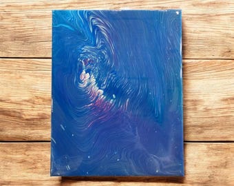 Anillo de árbol acrílico azul y morado "Fantasía" (8"x10")