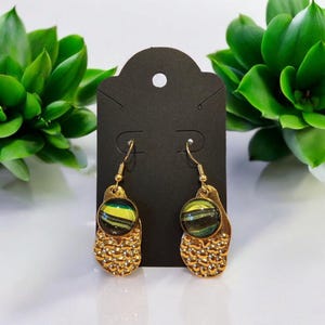 Lime Green Swirl Earrings