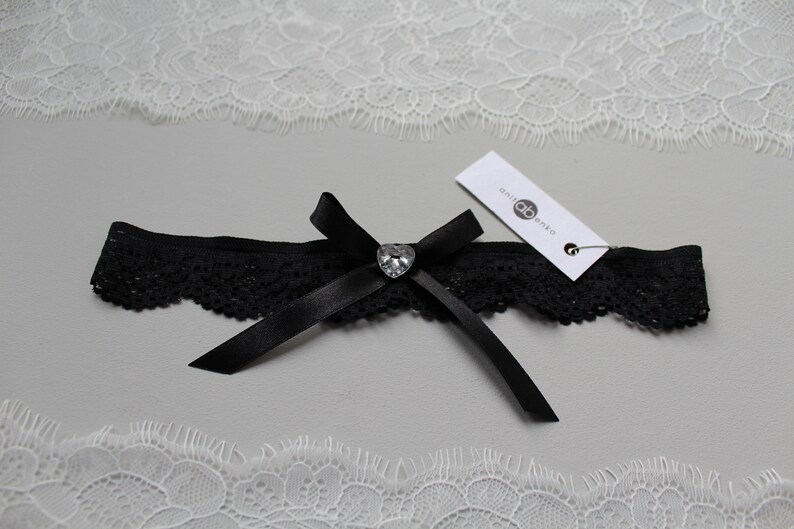 Black garter, Black lace womens garter, Bridal garter, wedding garter, sexy garter, gift for her, Black soft lace garter, GARTER image 5