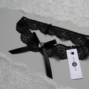 Black garter, Black lace womens garter, Bridal garter, wedding garter, sexy garter, gift for her, Black soft lace garter, GARTER image 2