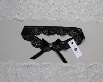 Black garter, Black lace womens garter, Bridal garter, wedding garter, sexy garter, gift for her, Black soft lace garter, GARTER