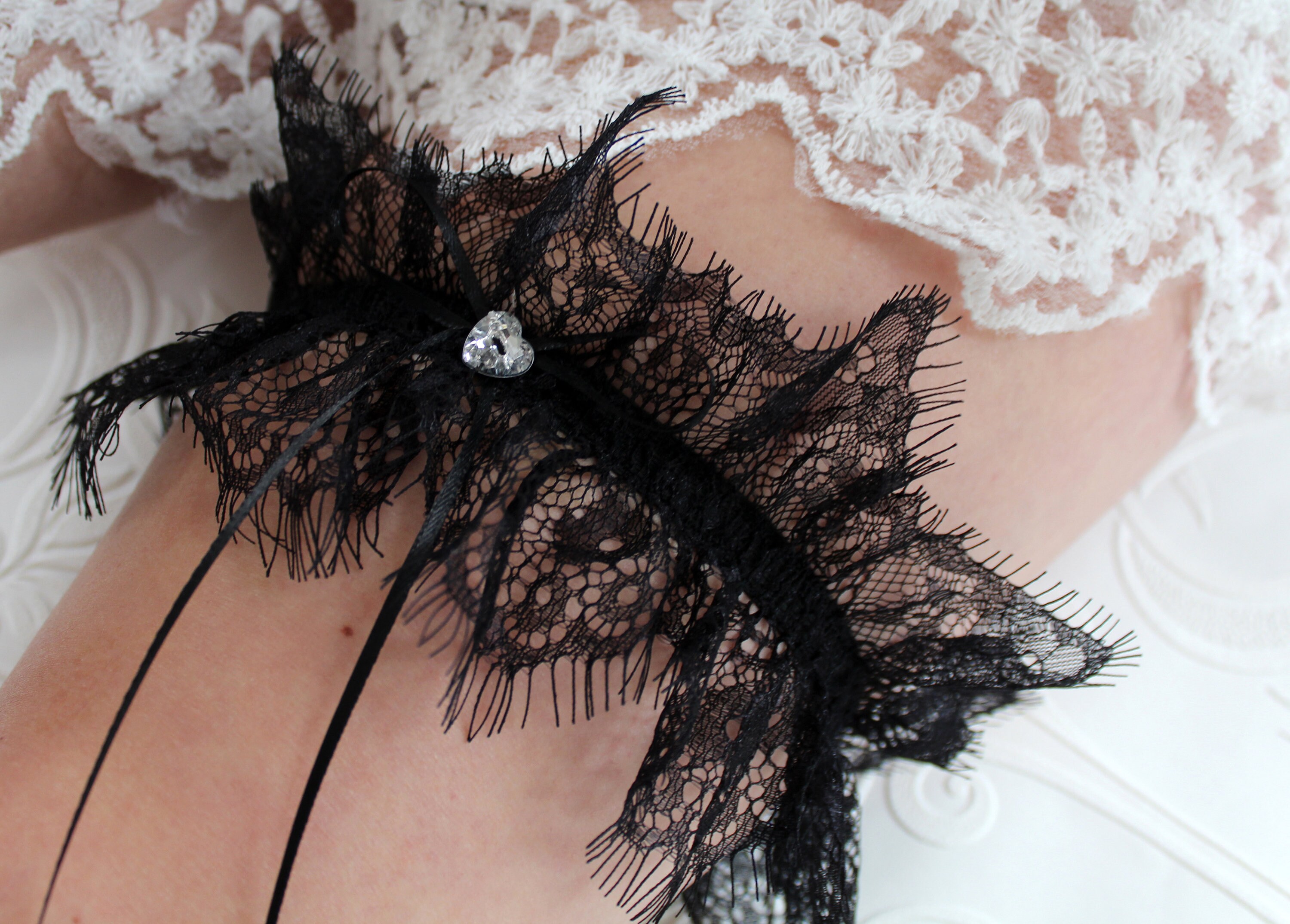 black wedding garter