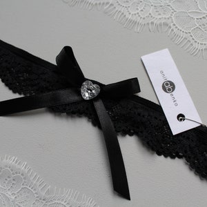 Black garter, Black lace womens garter, Bridal garter, wedding garter, sexy garter, gift for her, Black soft lace garter, GARTER image 6