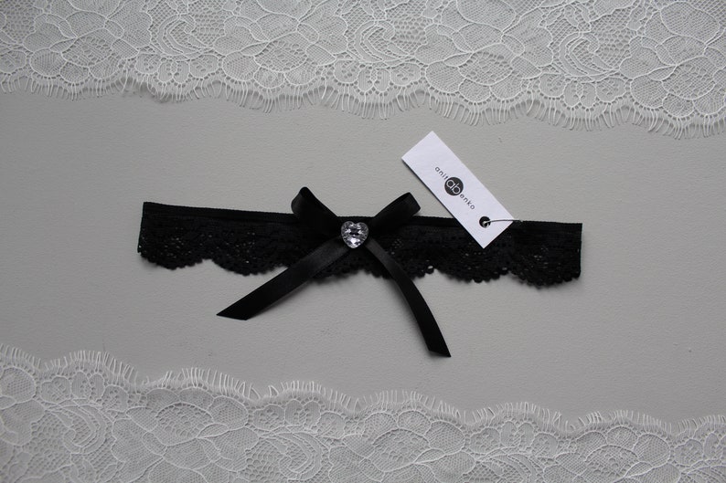 Black garter, Black lace womens garter, Bridal garter, wedding garter, sexy garter, gift for her, Black soft lace garter, GARTER image 3