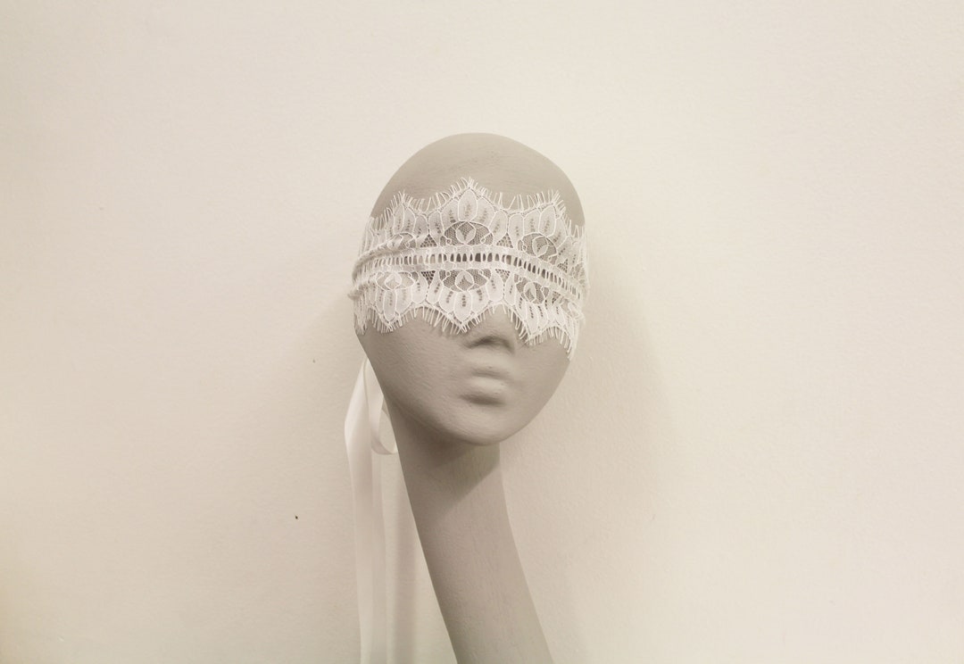 White Lace Mask White Lace Blindfold Bridal Blindfold - Etsy