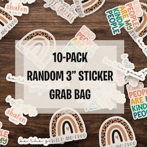 RANDOM Sticker Pack, Grab Bag Mystery Pack | Teen Sticker Bomb | Inspirational Sticker Mystery Bundle Grab Bag Sale | Mystery Random Sticker