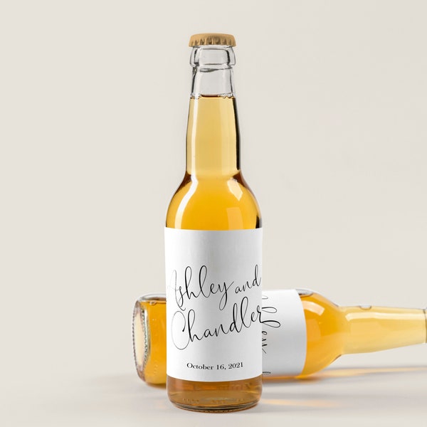 Wedding Couples Names Beer Bottle Labels | Custom Beer Bottle Label | Waterproof High Quality Beer Label Decal | Beer Label Gift