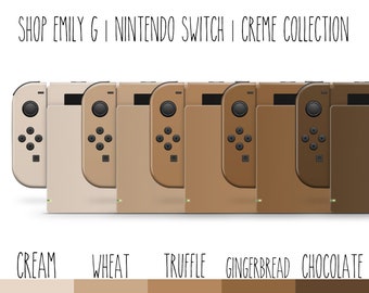 Nintendo Switch Skin Neutraltöne Creme, Weizen, Trüffel, Lebkuchen, Schokolade Solid Neutral Sticker Skin Aufkleber, JoyCon, Dock, Konsole