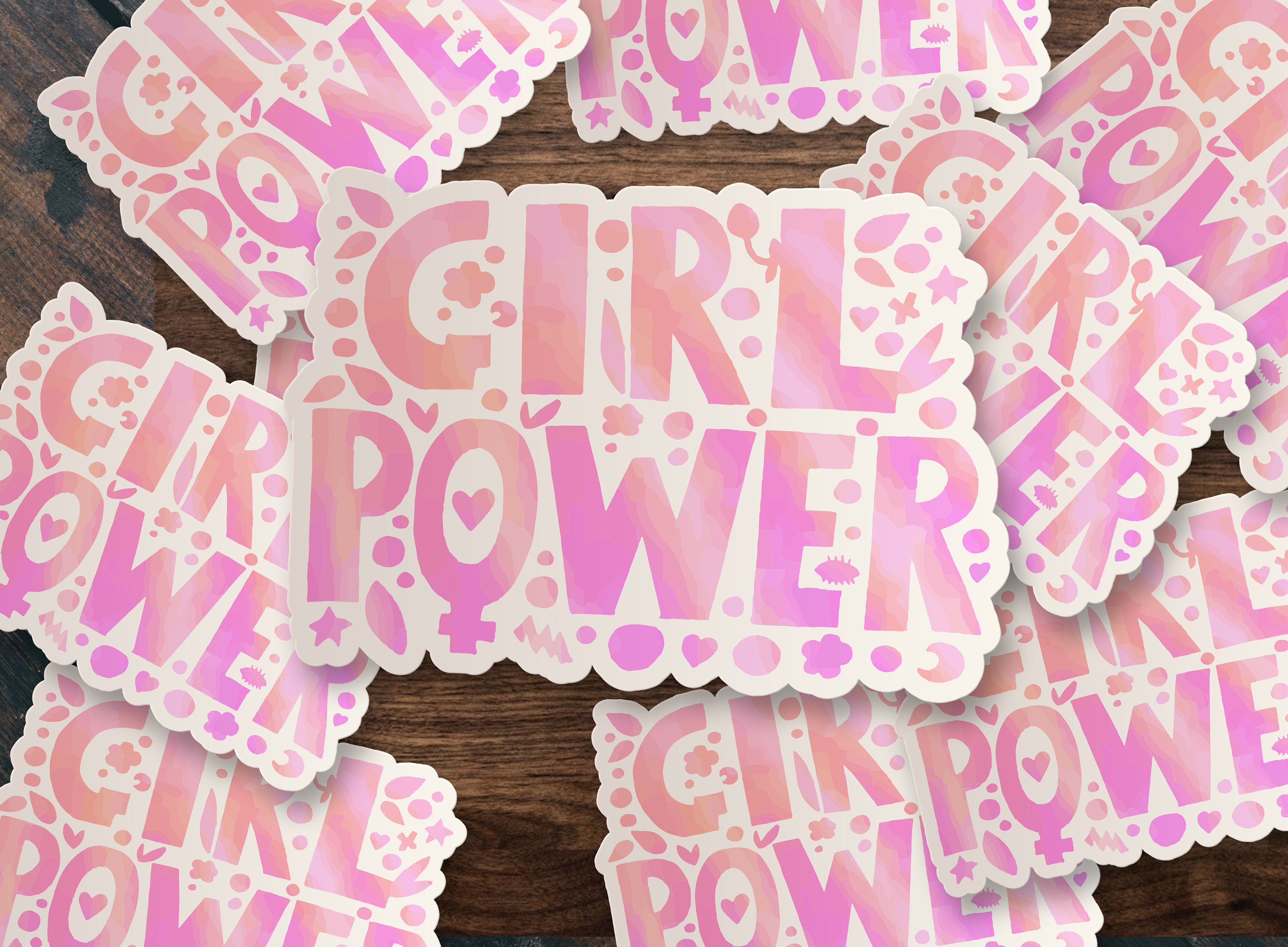GIRL POWER Pink Girl Power Diecut Window Skateboard Car Etsy