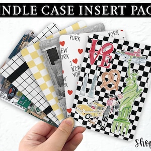 New York City Kindle Case Insert 6 Pack | Estetyczne wkładki Kindle do Amazon Kindle Basic, Paperwhite, Oasis eReader | Booktok