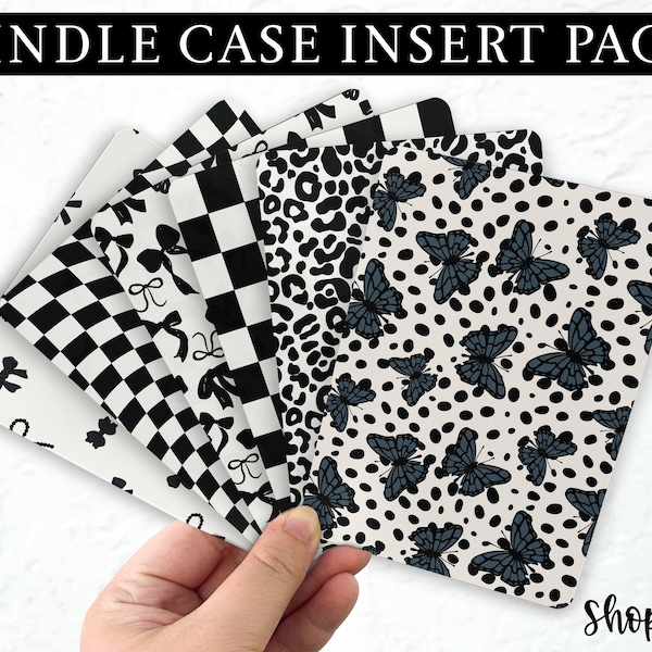 Schwarz und Creme Kindle Hülle 6er Pack Für Amazon Fire, Paperwhite, Oasis, Scribe, Kobo, Colorsoft