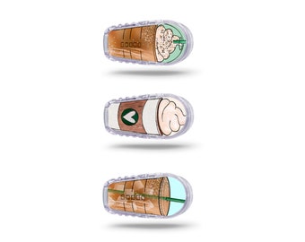 Dexcom Vinyl Decal 3 Pack Diabetes Dexcom G6 Transmitter Diabetic Device Medical Skin Coffee Lover Aesthetic | Available NEW Dexcom G7 Size!