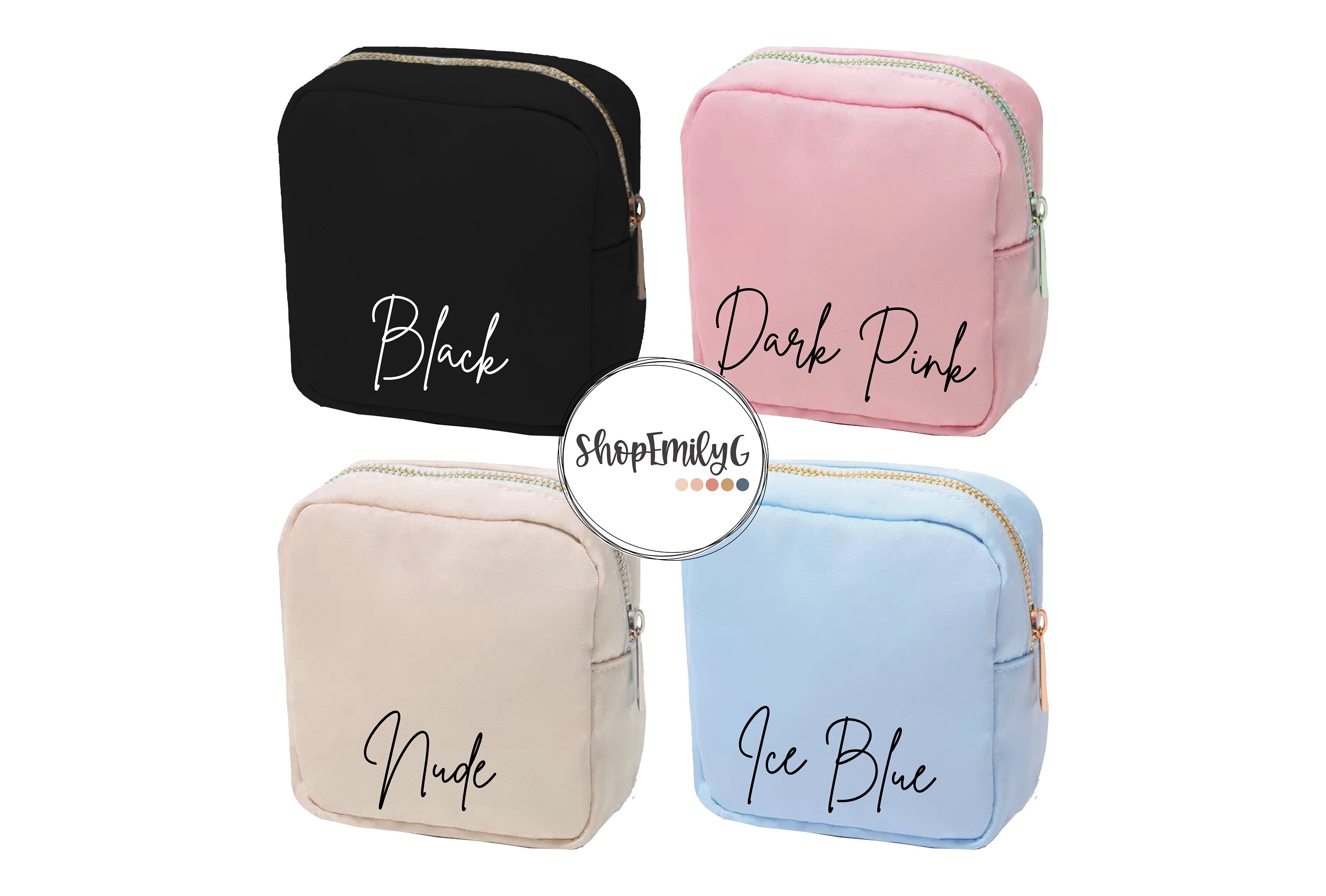 Boho Make-up Tasche Mit Chenille Buchstaben – Transparent, Wasserdicht, 26x14,5 Cm
