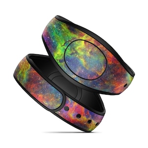 Magic Band Aufkleber // Rainbow Galaxy Design // MagicBand 2 Vinyl Skin Wrap // Erhältlich in Glitzer // MagicBand Aufkleber für Erwachsene und Kinder