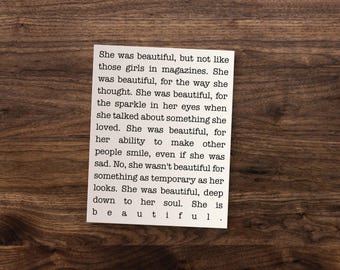 She Was Beautiful Sticker | Vinyl Decal for Laptop. Kindle, or Car