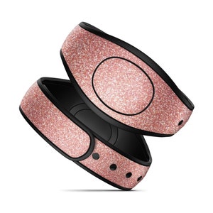 Magic Band Decal // Rose Gold Design // MagicBand 2 Vinyl Skin Wrap // Available in Glitter // Adult & Child MagicBand Decal