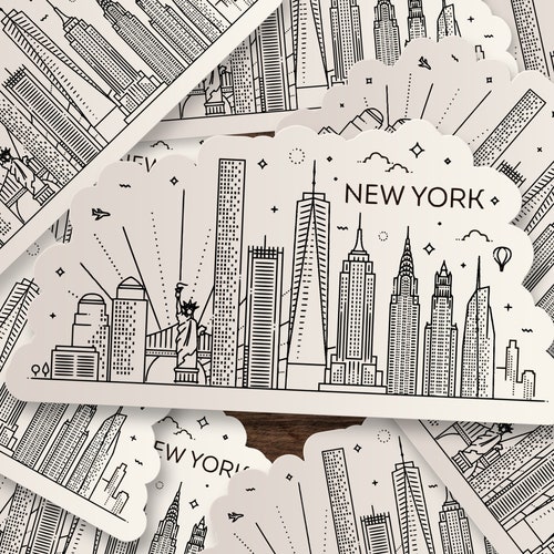 New York City Skyline Sticker NYC Skyline Diecut Window Etsy