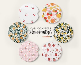 Spring Summer Coquette Fruits Car Coasters Accessories Set
