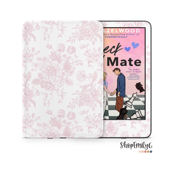 Pink Vintage Floral Decals Sticker Skin | Vinyl Wrap For Kindle Basic, Paperwhite, Oasis, eReader | Book Lover Gift | As seen on Booktok