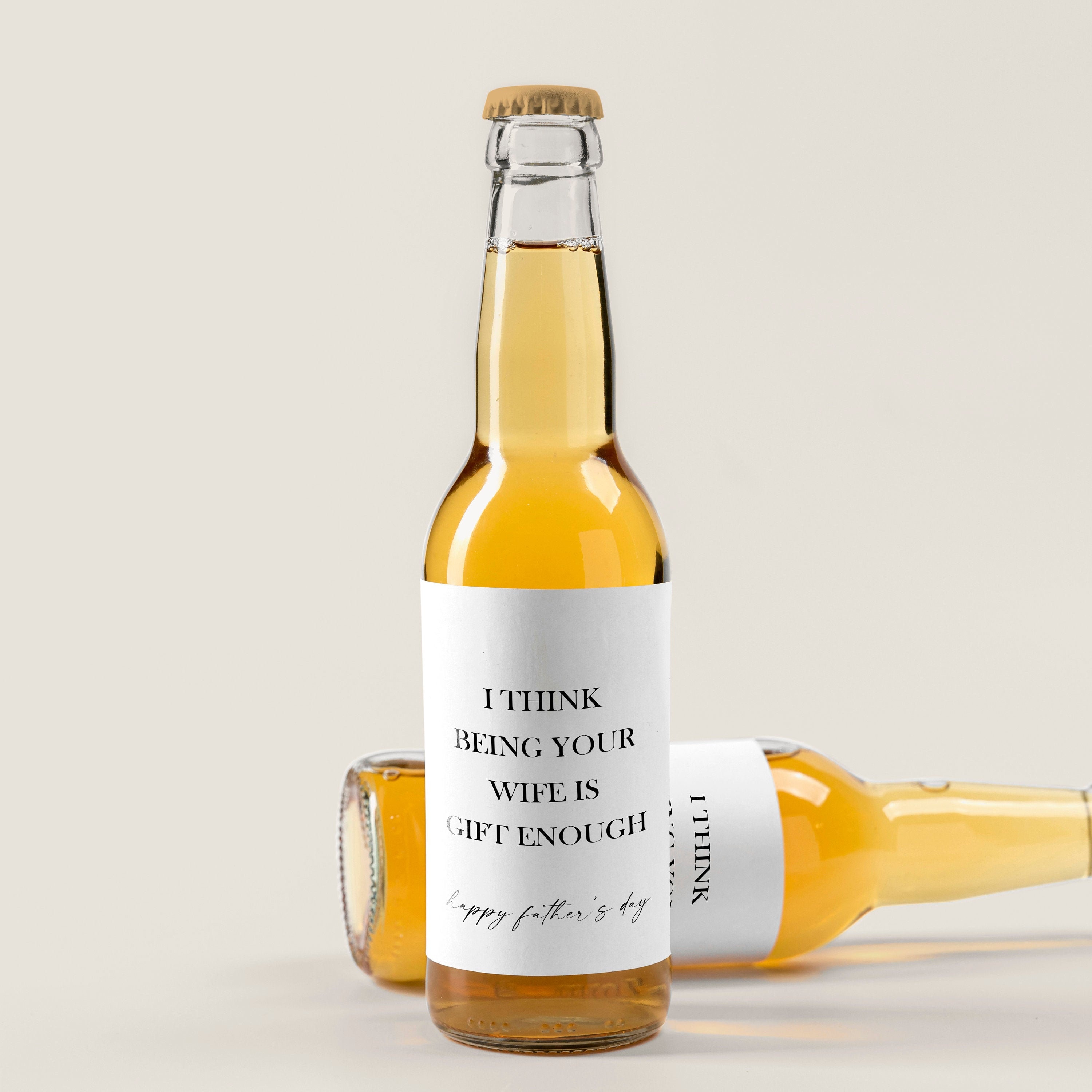 Father's Day Beer Bottle Labels | From Wife to Dad Custom Beer Bottle Label | Waterproof High Quality Beer Label Decal | Beer Label Gift