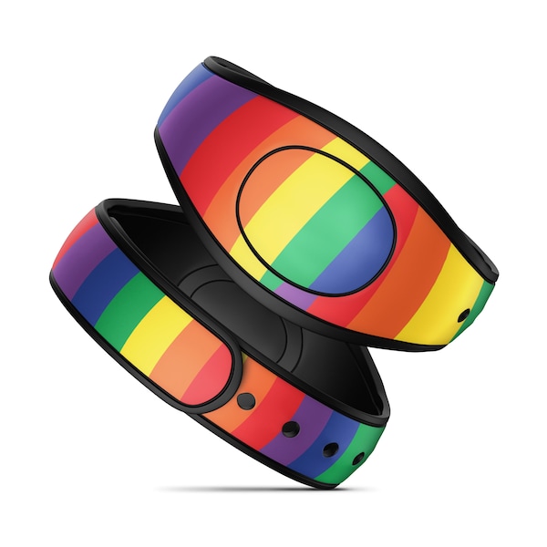 Magic Band Decal // Rainbow Pride Design // MagicBand 2 Vinyl Skin Wrap // Available in Glitter // Adult & Child MagicBand Decal