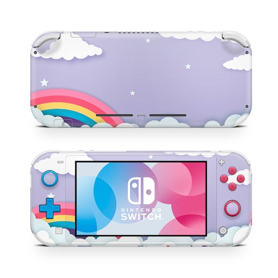 Nintendo Switch Lite Skin Decal Sticker Rainbow Lavender Sky