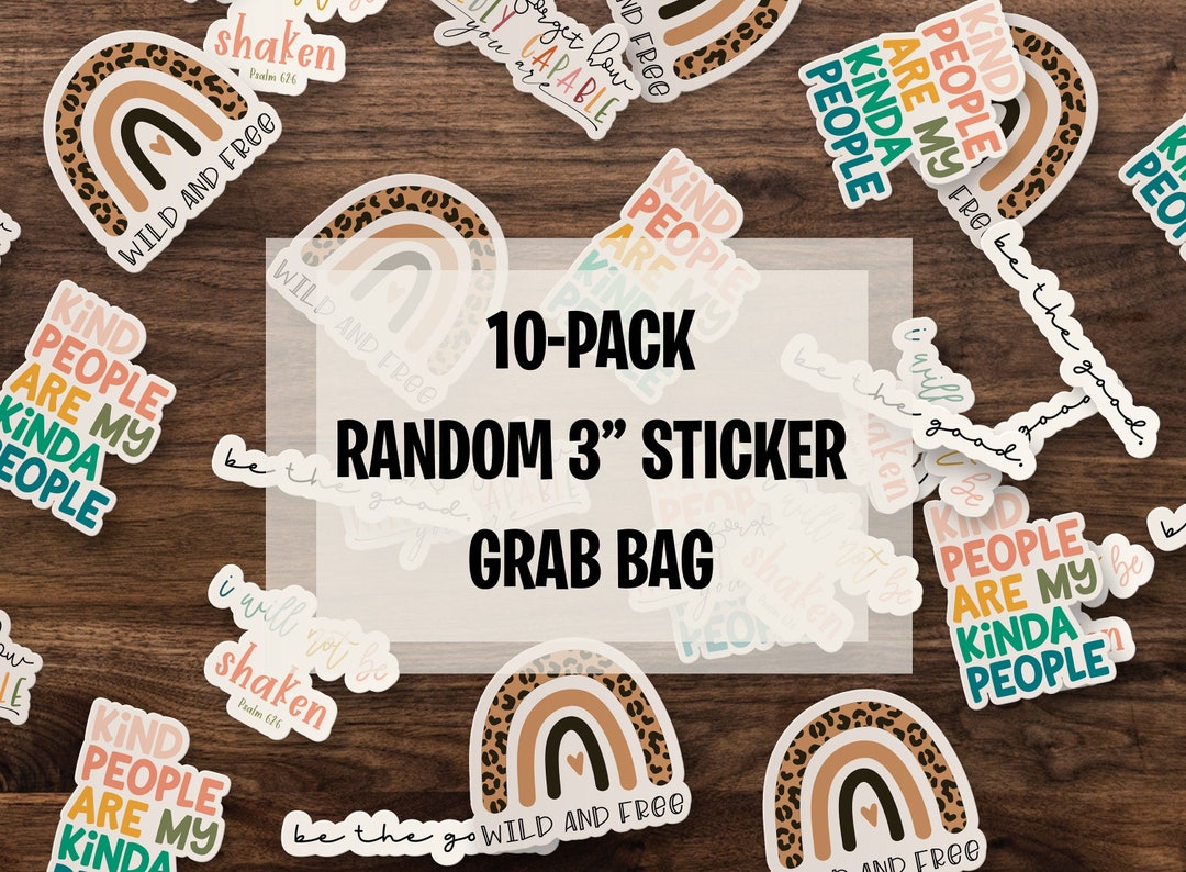 Grab Sticker Message RANDOM Grab Bag Mystery Pack of Stickers for Kindle, Laptop, Booktok ...