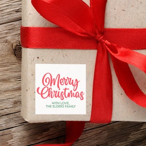Merry Christmas Gift Tags | To From Holiday Labels Stickers | Xmas Present Decals | Personalized Gift Label Sheet