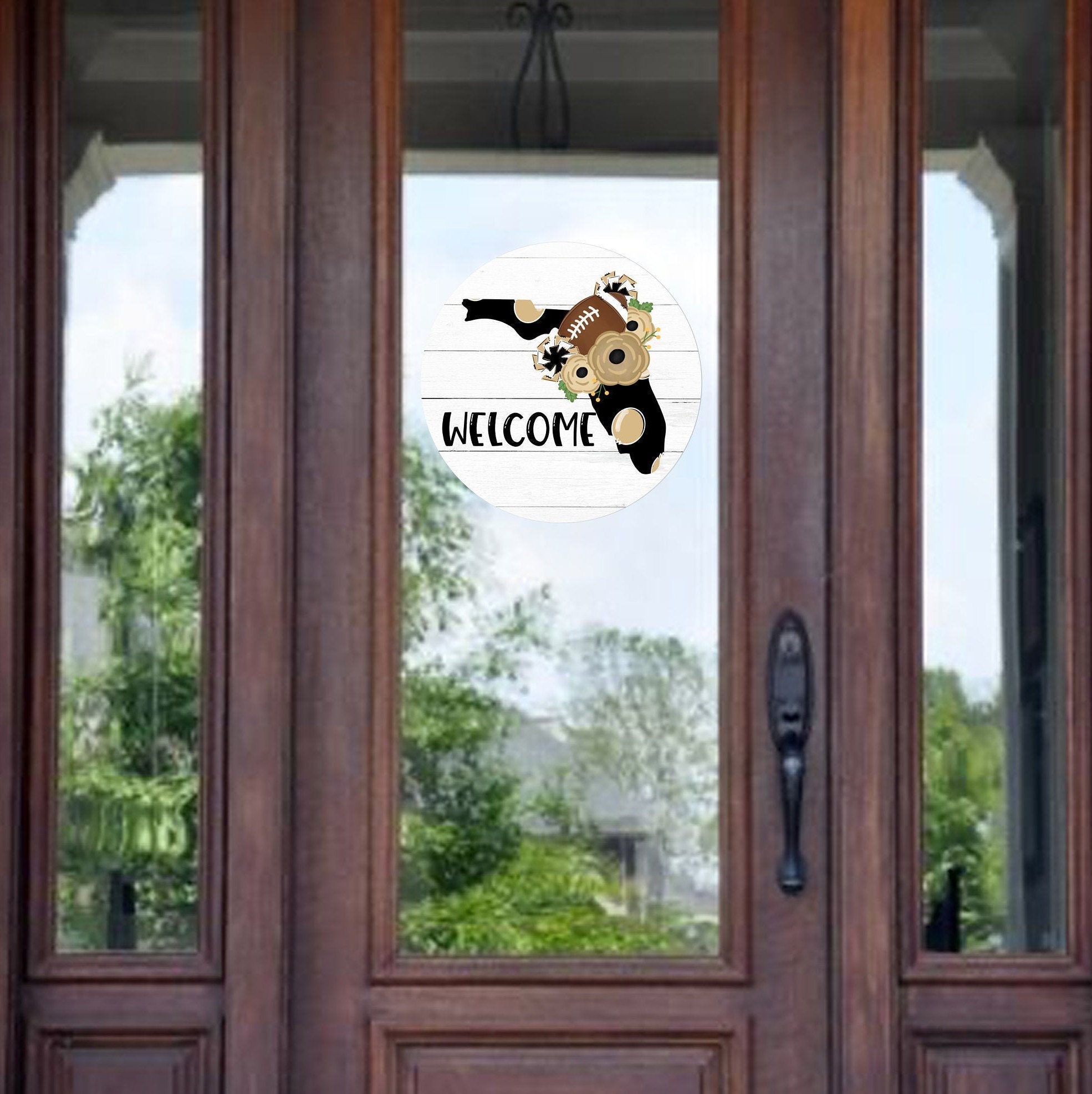 Florida Glass Door Window Cling Door Decor Gold Black Etsy Australia