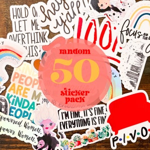 50 Pack Random Sticker Pack | 3&quot; Sticker | Grab Bag Mystery Sticker Pack | Laptop Water Bottle Sticker Bomb Teen Mystery Gift | Sticker Sale