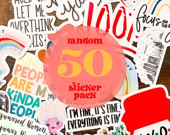 50 Pack Random Sticker Pack | 3" Sticker | Grab Bag Mystery Sticker Pack | Laptop Water Bottle Sticker Bomb Teen Mystery Gift | Sticker Sale