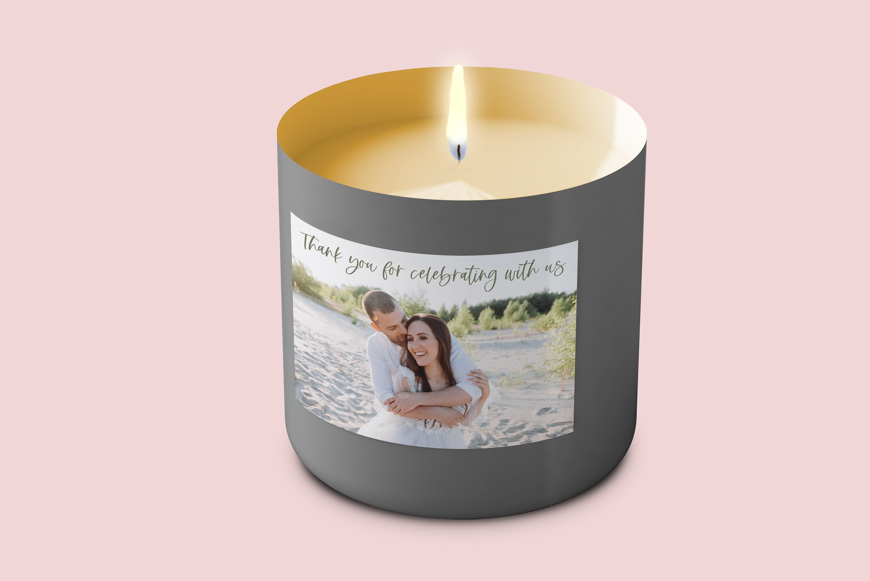 Custom Wedding Photo Large Candle Label | Wedding Favor Candle Gift | Wedding Candle Label | CANDLE NOT INCLUDED | Wedding Favors