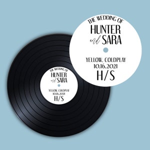 The Wedding of Record Custom Label | Wedding Label for Record Guestbook Record Guestbook for Table Numbers Vinyl Record Guestbook