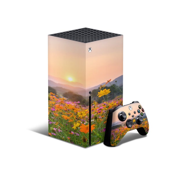 Skin Xbox Series X // Motif fleurs sauvages Cottage Core // Sticker autocollant vinyle 3M le plus vendu // Manette de console XBox à couverture complète