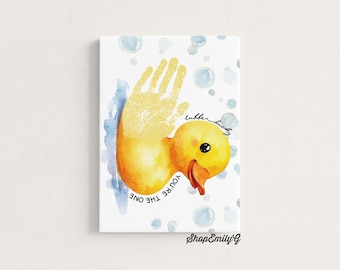 Rubber Ducky Toddler & Kids Handprint Artwork Craft Set Paint, Canvas, Paintbrush Kit