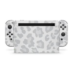 Adesivo com estampa de leopardo cinza para Nintendo Switch | Modelos Standard, OLED, Switch 2 e Switch Lite