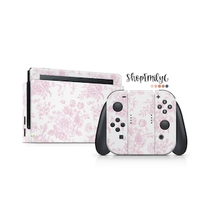 Vintage Pink Flowers Skin Wrap for Nintendo Switch Devices | Standard, OLED, 2, Lite