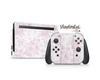 Vintage Pink Flowers Skin Wrap for Nintendo Switch Devices | Standard, OLED, 2, Lite