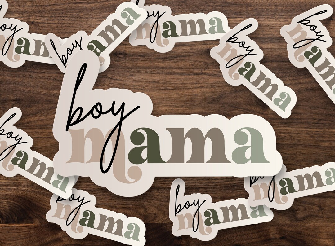 Boy Mama Sticker // Mom Aesthetic Boho // Laptop Sticker // Etsy
