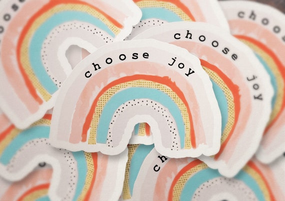 Choose Joy Sticker Pastel Rainbow Die-cut Window, Skateboard, Car, Wall  Decal, Laptop Vinyl Sticker 3, 5 or 7 