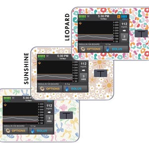 Frühling Bögen, Sonnenschein, Pastell Leopardenfell | Tandem T:Slim X2 Aufkleber // Tslim Linsen Aufkleber // Diabetiker Medizinprodukt Aufkleber