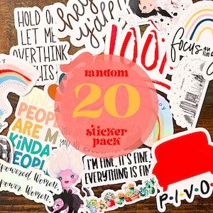 20 Pack Random Sticker Pack | 3&quot; Sticker | Grab Bag Mystery Sticker Pack | Laptop Water Bottle Sticker Bomb Teen Mystery Gift | Sticker Sale