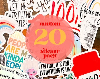 20 Pack Random Sticker Pack | 3" Sticker | Grab Bag Mystery Sticker Pack | Laptop Water Bottle Sticker Bomb Teen Mystery Gift | Sticker Sale