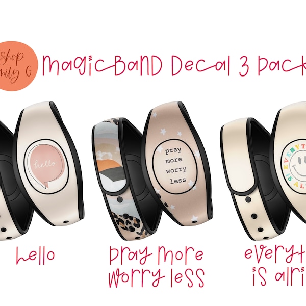 Magic Band Decal // Inspirational Quotes Boho Decals // MagicBand 2 Vinyl Skin Wrap // Adult & Child MagicBand Decal // MagicBand 3 Pack