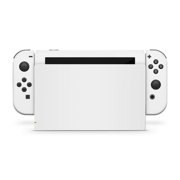 Skin pour Nintendo Switch // Autocollant blanc uni pour console et station d'accueil pour manette de jeu Joy-Con // OLED + Standard