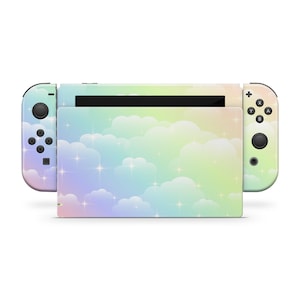 Funda protectora Rainbow Pastel Clouds para Nintendo Switch (estándar, OLED, 2 y Lite)