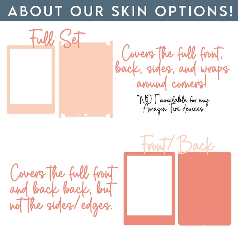 a set of four different types of skin options